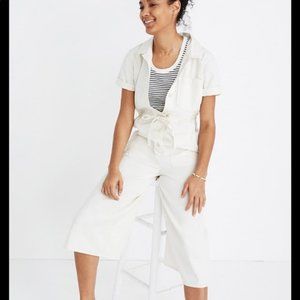 Madewell White Wide-Leg Utility Jumpsuit